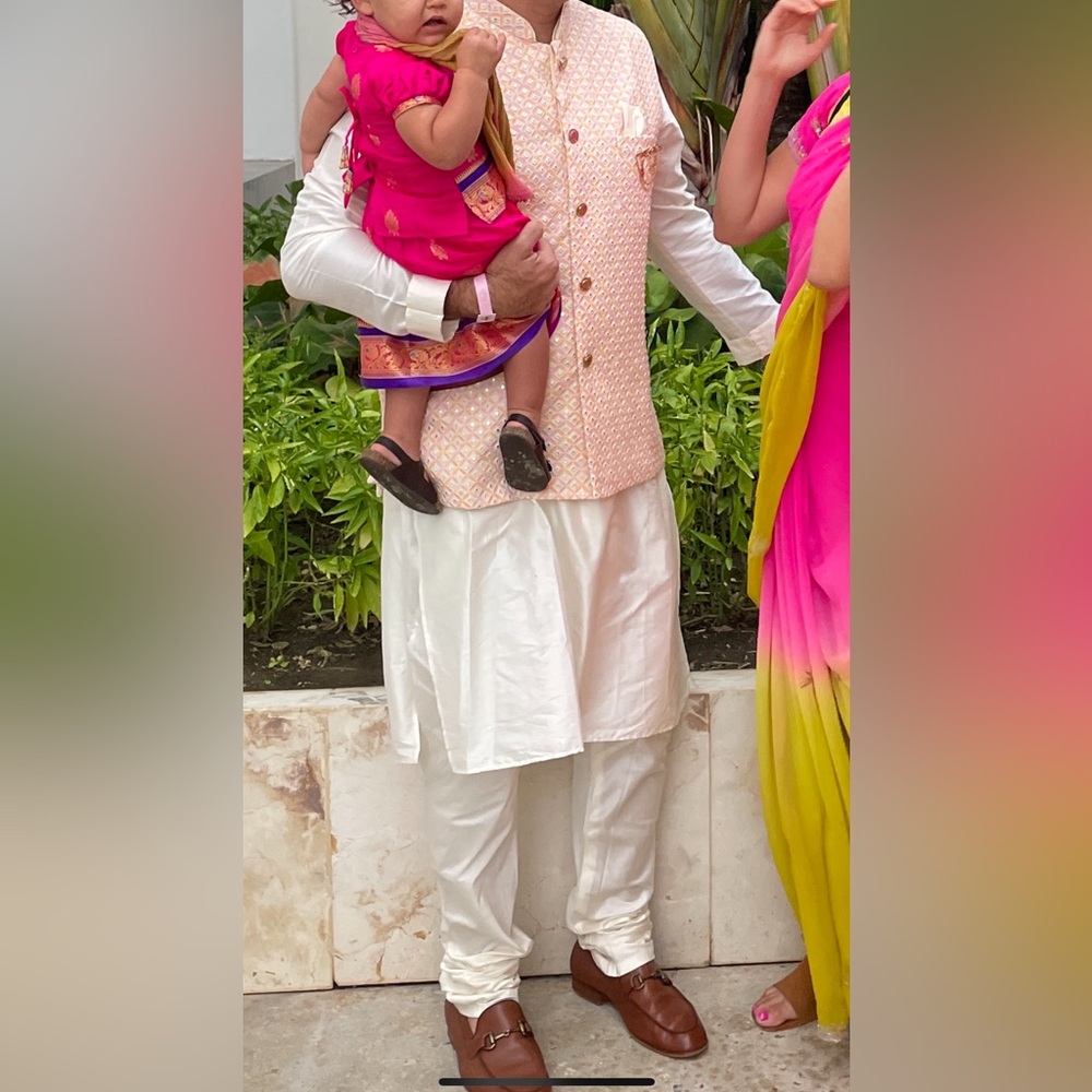 Indian Mens Nehru Jacket and Kurta Set - 2 vests